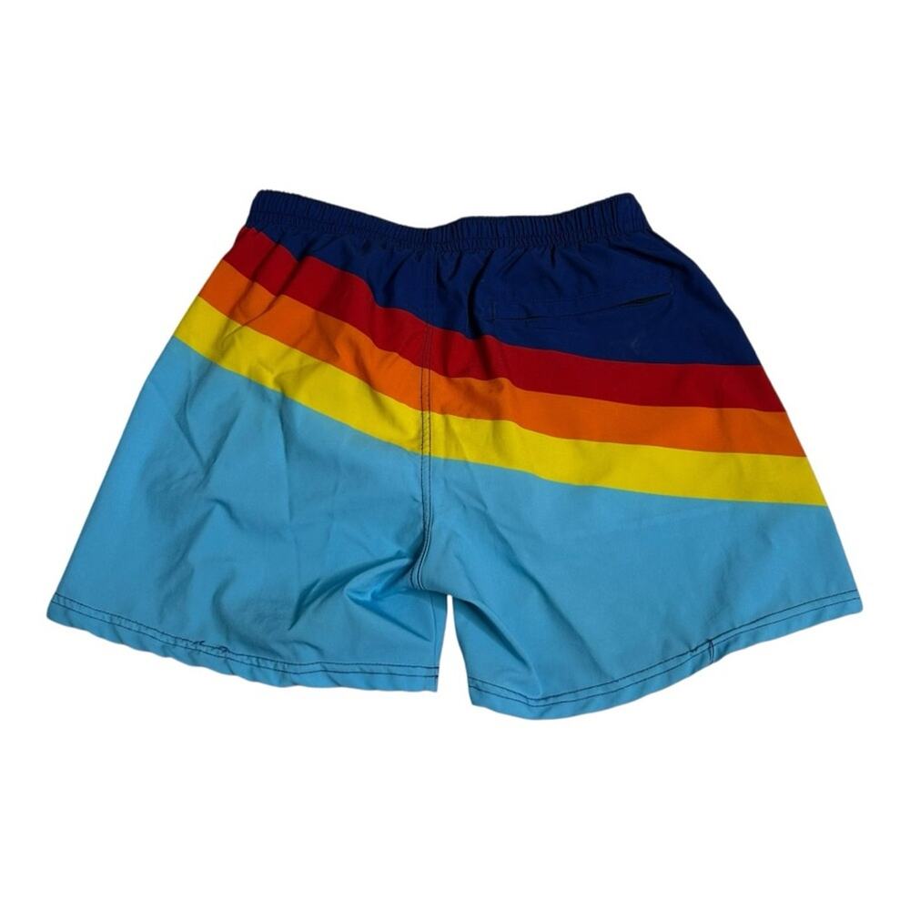 Third Wave Mesh Lined 5" Swim Trunks Rainbow Striped Medium - Picture 4 of 7